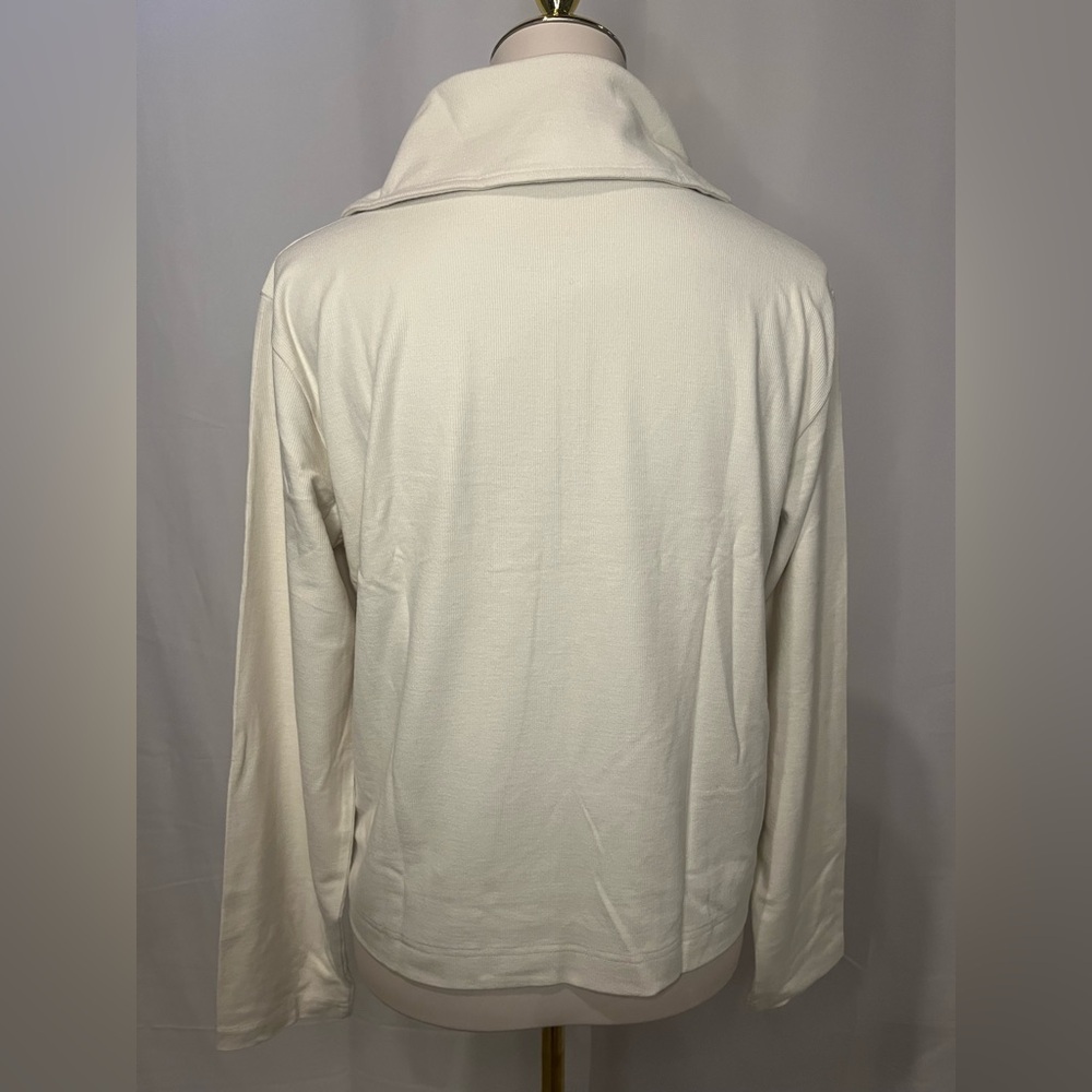 J.Crew Soft rib quarter-zip top in natural - Picture 7 of 8